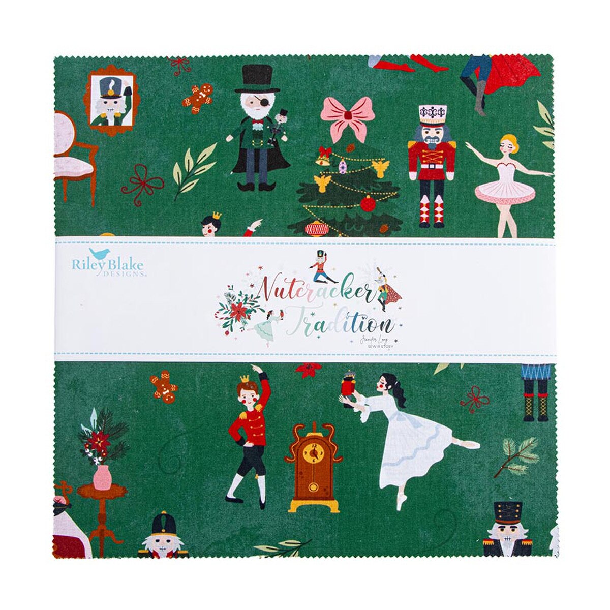 Nutcracker Tradition by Jennifer Long for Riley Blake - 10 inch precut layer cake