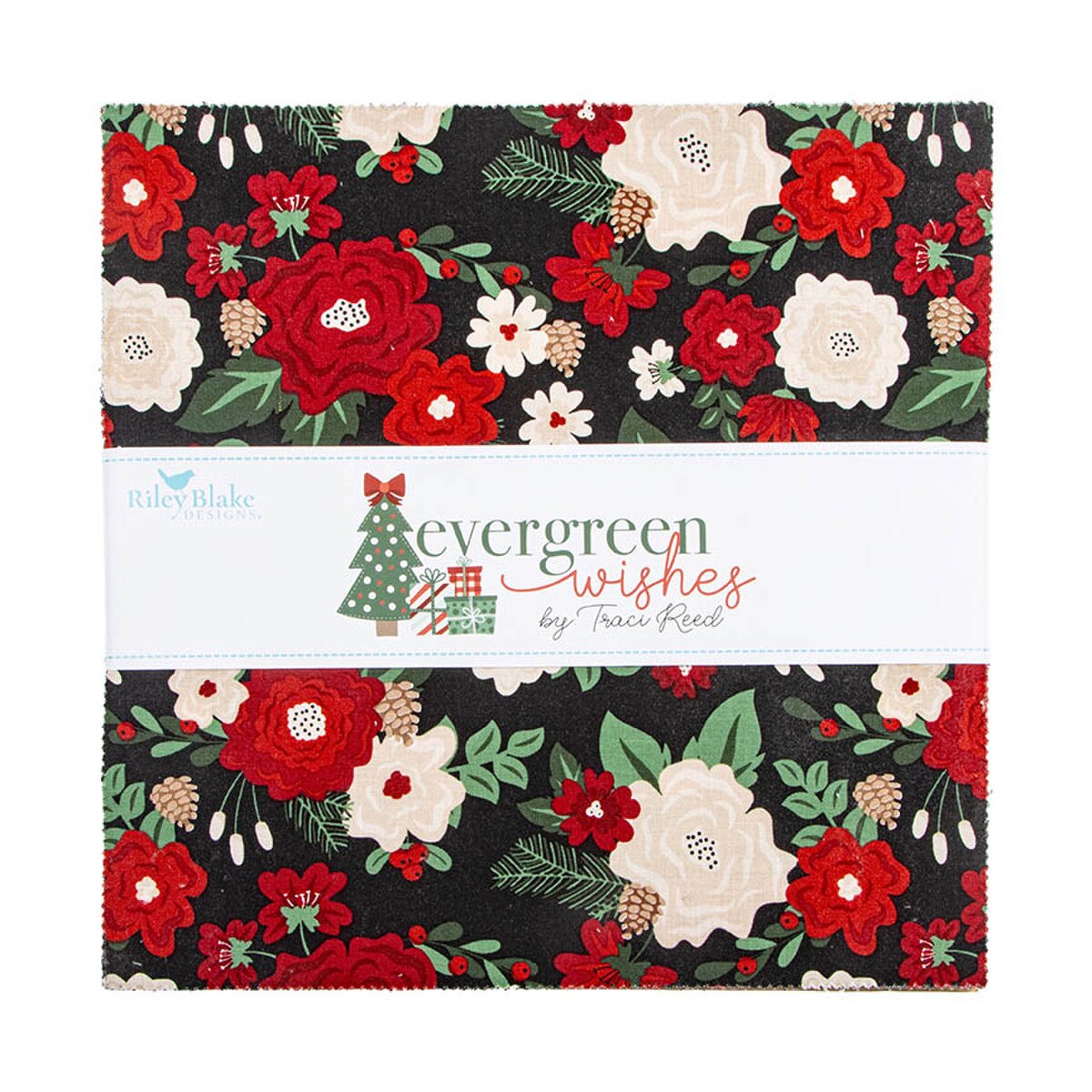 Evergreen Wishes by Traci Reed for Riley Blake - 10 inch precut layer cake