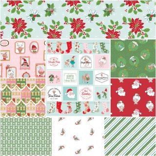 Claus & Co. by Riley Blake - 1 Yard Bundle Blue, 9 Pcs. (8 yards plus 1 yard panel piece)