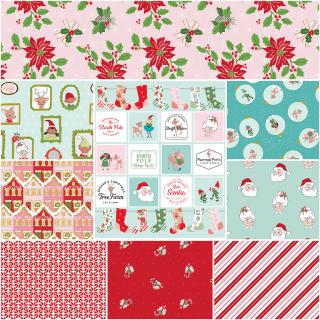 Claus & Co. by Riley Blake - 1 Yard Bundle Pink, 9 Pcs. (8 yards plus 1 yard panel piece)