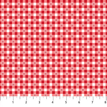 Barnyard Christmas by Northcott - 1/2 yard Gingham Red