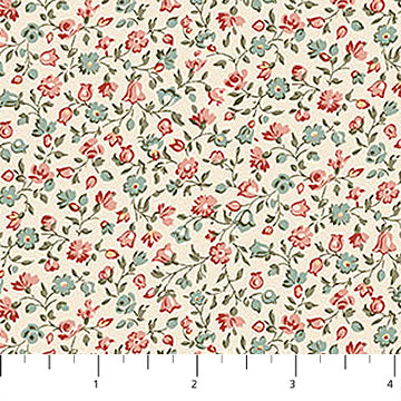 Manoir by Antiques Roadshow by Northcott - 1/2 yard Ditsy Toss Cream Multi