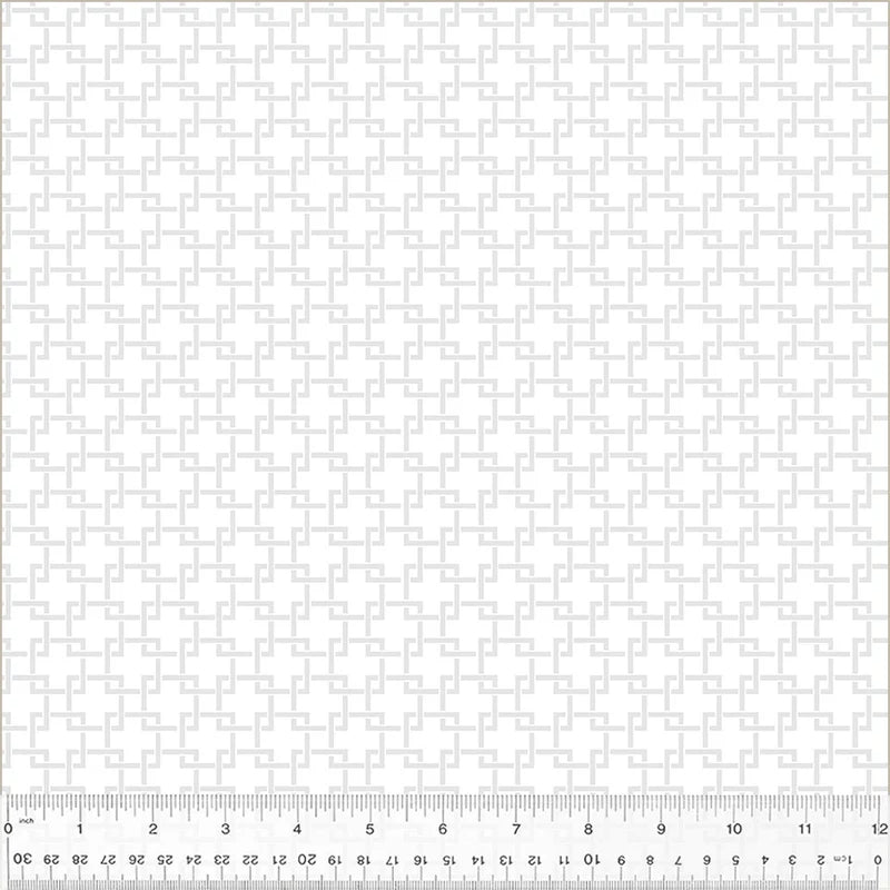 Frosting Trellis by Whistler Studios for Windham - 1/2 yard White on White