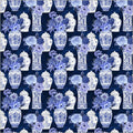 China Blue by Whistler Studios for Windham - 1/2 yard Delft Blue