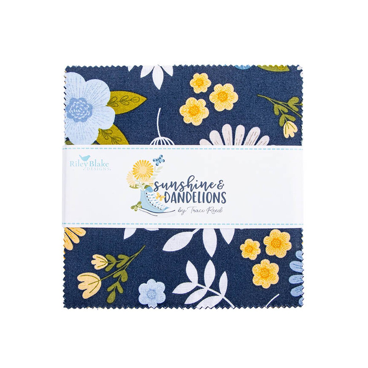Sunshine & Dandelions by Riley Blake - 5 inch precut charm pack