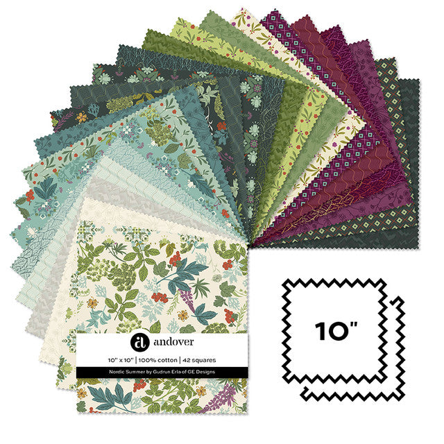 Nordic Summer by Gudrun Erla for Andover - 10 inch precut layer cake