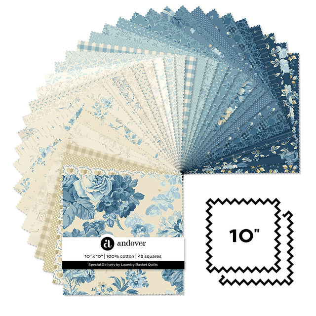 Special Delivery by Laundry Basket Quilts for Andover - 10 inch precut layer cake