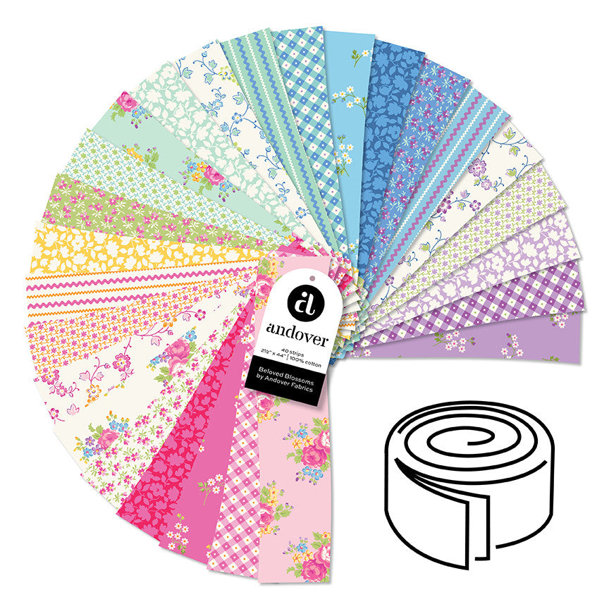 Beloved Blossoms by Andover Fabrics - 2.5 inch Strip Roll Jelly Roll