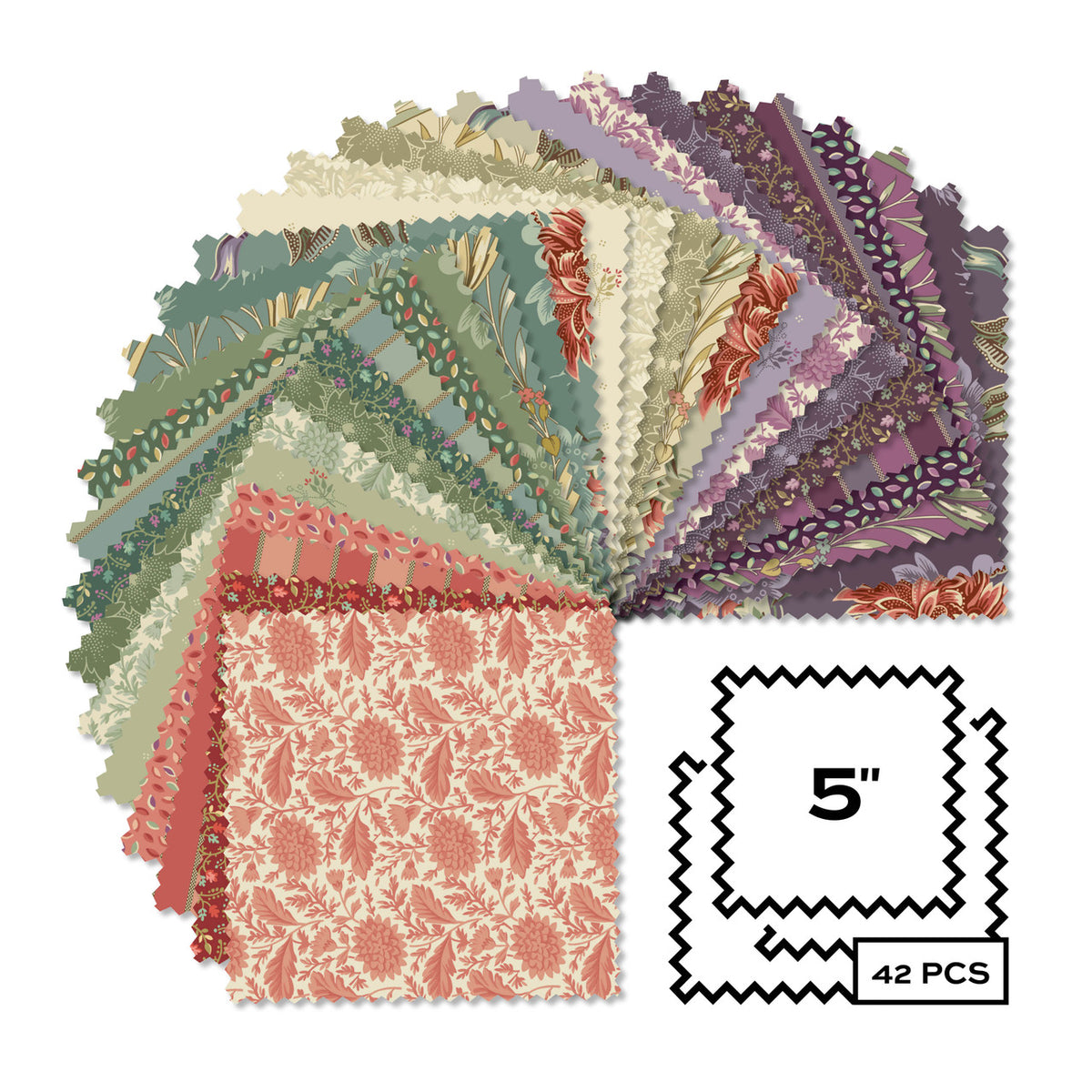 Autumn Bouquet by Renee Nanneman for Andover - 5 inch precut charm pack