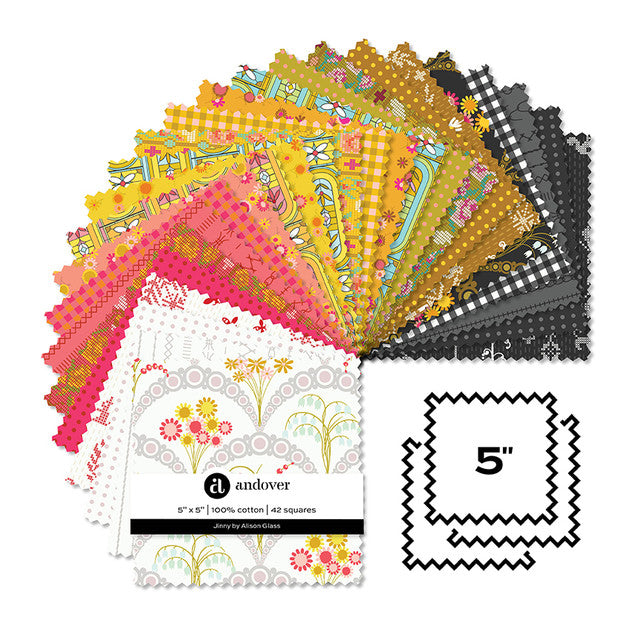 Jinny by Alison Glass for Andover - 5 inch precut charm pack