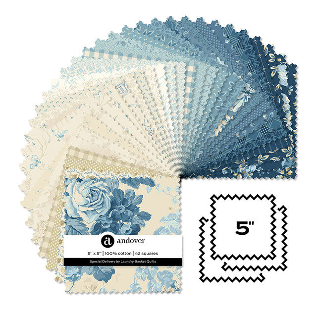 Special Delivery by Laundry Basket Quilts for Andover - 5 inch precut charm pack