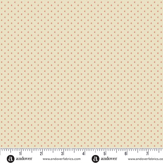 Laundry Line by Laundry Basket Quilts for Andover - 1/2 yard Seed Cream Pink