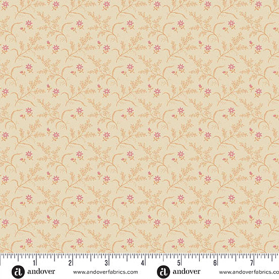 Laundry Line by Laundry Basket Quilts for Andover - 1/2 yard Hayfield Cream Orange