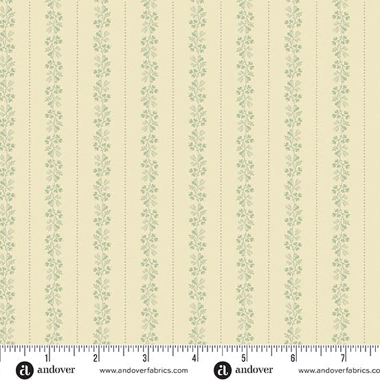 Laundry Line by Laundry Basket Quilts for Andover - 1/2 yard Sugarsnap Cream