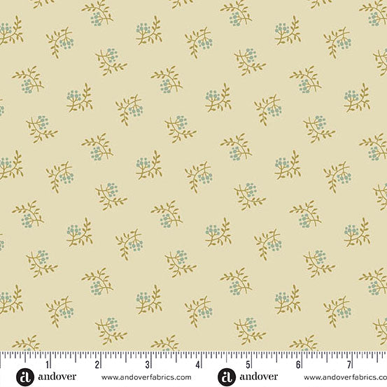 Laundry Line by Laundry Basket Quilts for Andover - 1/2 yard Blueberry Cream