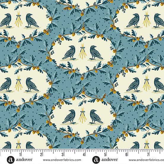 Oakleigh by Judy Jarvi for Andover - 1/2 yard American Crow Dusk