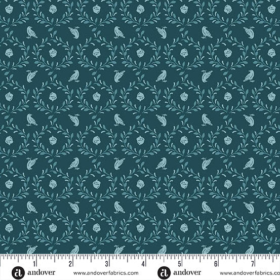 Oakleigh by Judy Jarvi for Andover - 1/2 yard Acorn and Crow Midnight