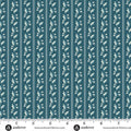 Oakleigh by Judy Jarvi for Andover - 1/2 yard Leaf Stripe Colonial Blue