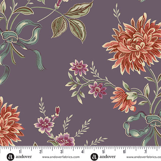 Autumn Bouquet by Renee Nanneman for Andover - 1/2 yard Autumn Bouquet Purple