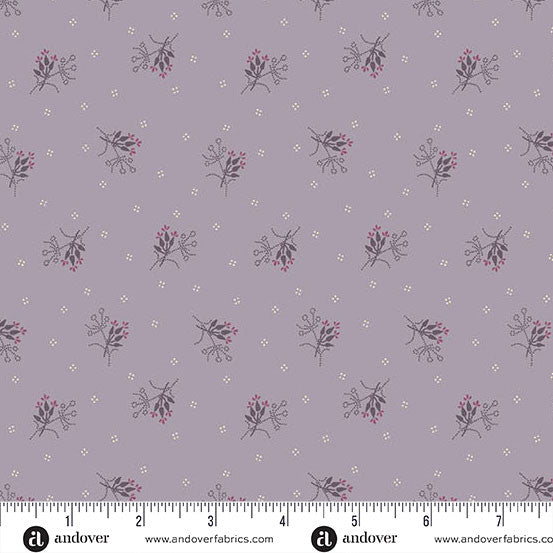 Autumn Bouquet by Renee Nanneman for Andover - 1/2 yard Autumn Nosegay Purple