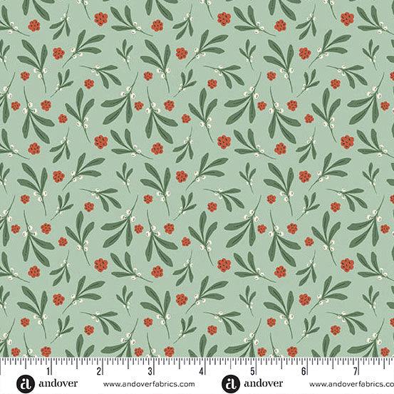 Nordic Summer by Gudrun Erla for Andover - 1/2 yard Berry Spray Hot Spring