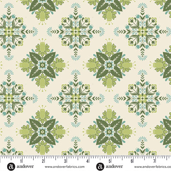 Nordic Summer by Gudrun Erla for Andover - 1/2 yard Nordica Buttermilk