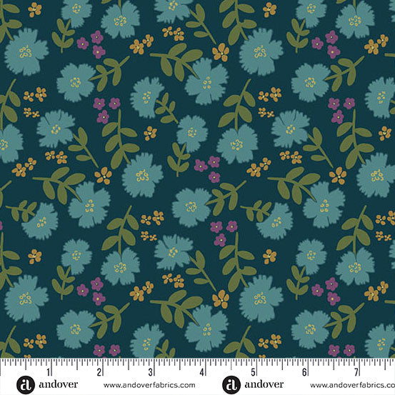 Lush by Nancy Rink for Andover - 1/2 yard Abundant Midnight