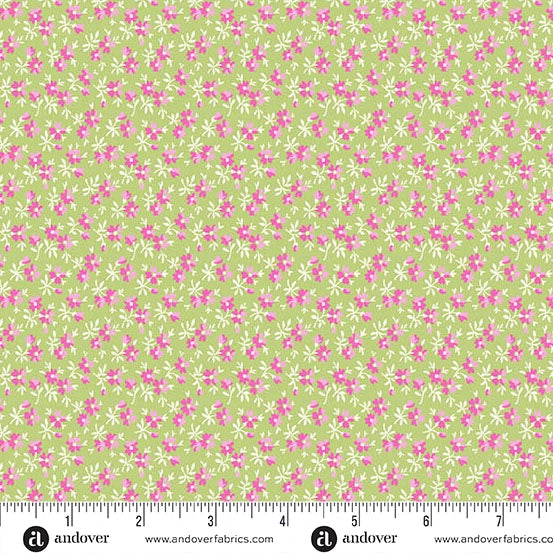 Beloved Blossoms by Andover Fabrics - 1/2 yard Meadow Grass
