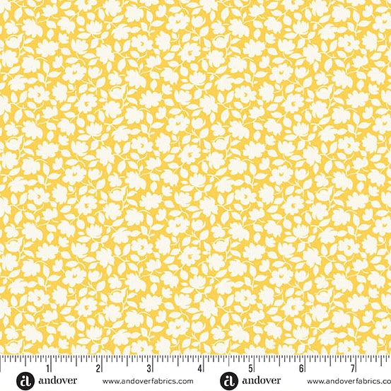 Beloved Blossoms by Andover Fabrics - 1/2 yard Posy Buttercup