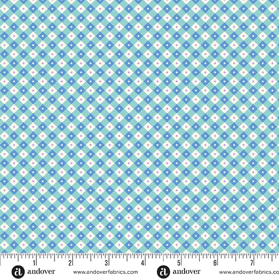 Beloved Blossoms by Andover Fabrics - 1/2 yard Checker Dot Mint