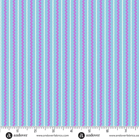 Beloved Blossoms by Andover Fabrics - 1/2 yard Rick Rack Sky