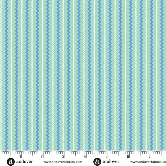 Beloved Blossoms by Andover Fabrics - 1/2 yard Rick Rack Mint