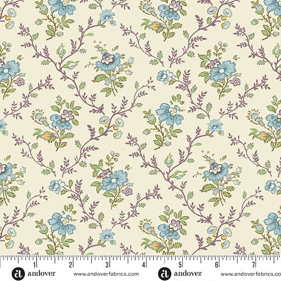 Ayla by Max & Louise for Andover - 1/2 yard Lattice Flowers Azure