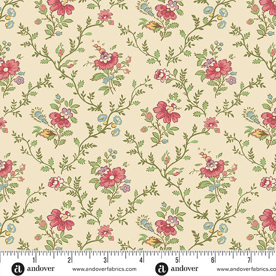 Ayla by Max & Louise for Andover - 1/2 yard Lattice Flowers Rose