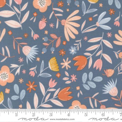 Blossoms & Blooms by Elena Amo for Moda - 1/2 yard Denim