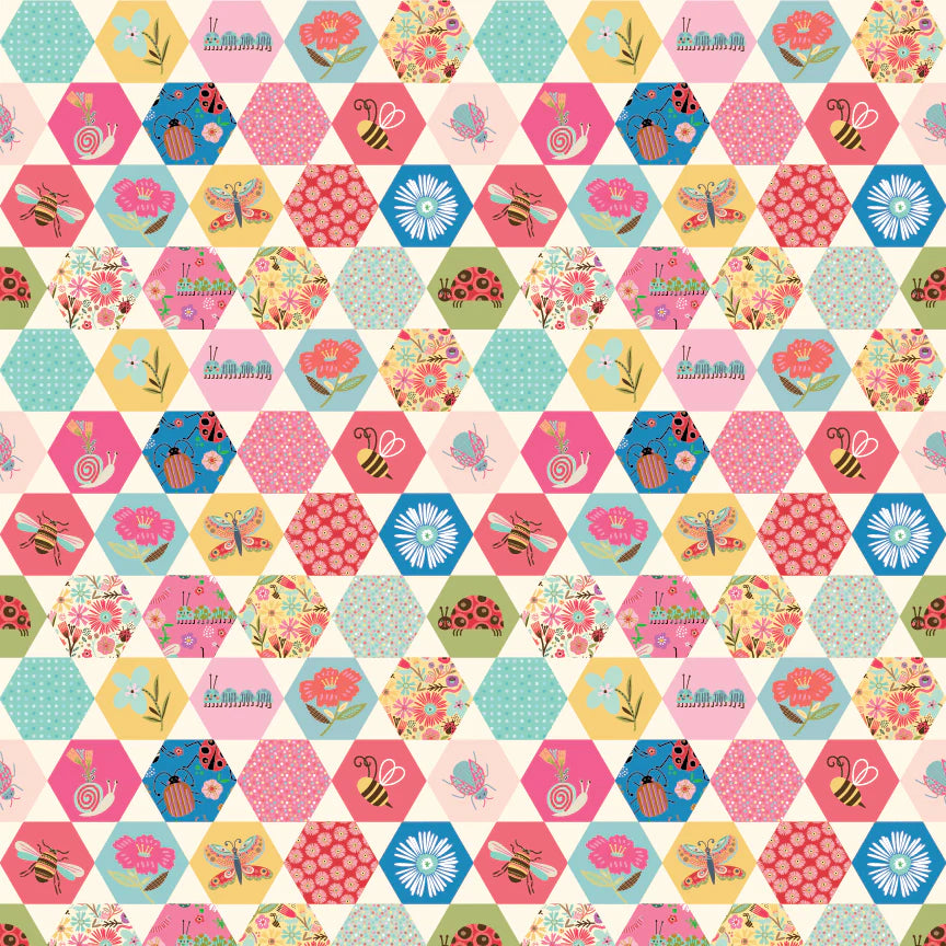 Hey Love Bug by Poppie Cotton - 1/2 yard Love Bug Multi