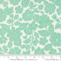 Bloomsberry by Camille Roskelley for Moda - 1/2 yard White Aqua 55351 11