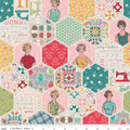 Chunky Thread by Lori Holt for Riley Blake - 1/2 yard Sew Happy! Hexi Multi