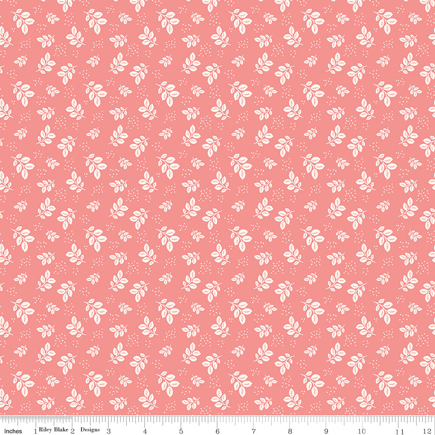 Renew by Riley Blake - 1/2 yard Leaves Coral