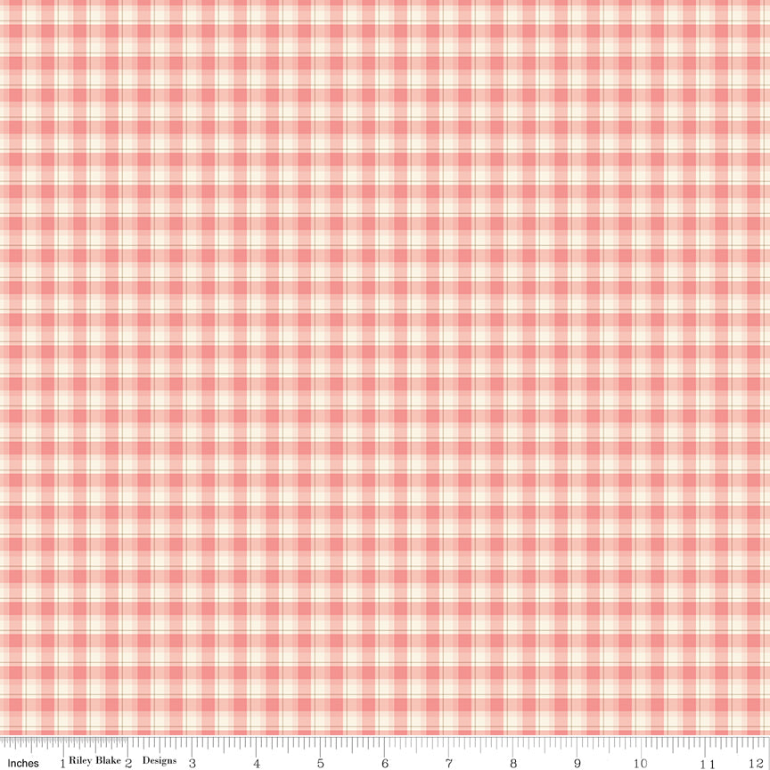 Renew by Riley Blake - 1/2 yard Plaid Coral