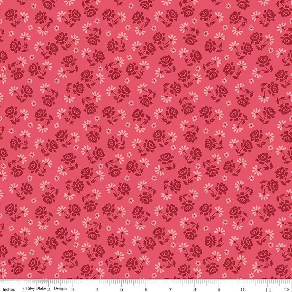 Berry & Sage by Lori Holt for Riley Blake - 1/2 yard Roses Tea Rose