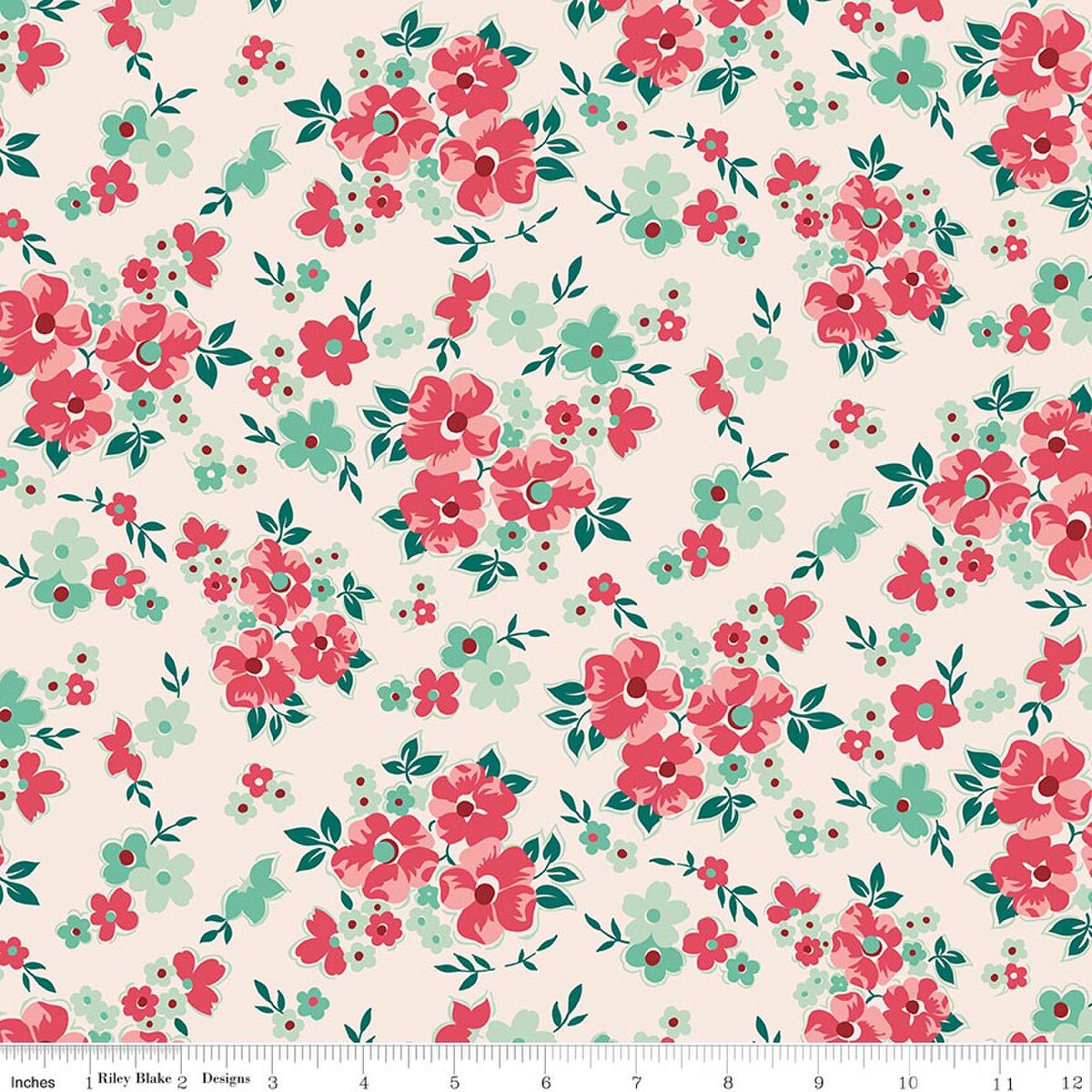 Berry & Sage by Lori Holt for Riley Blake - 1/2 yard Floral Latte