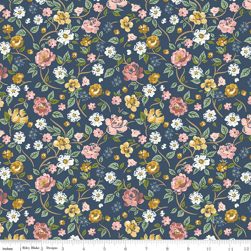 Rosewood by Riley Blake - 1/2 yard Garden Stroll Navy