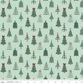 Evergreen Wishes by Traci Reed for Riley Blake - 1/2 yard Trees Mint