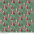 Christmas Time by Dani Mogstad for Riley Blake - 1/2 yard (Santa) Main Green