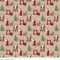 Christmas Time by Dani Mogstad for Riley Blake - 1/2 yard (Santa) Main Tan