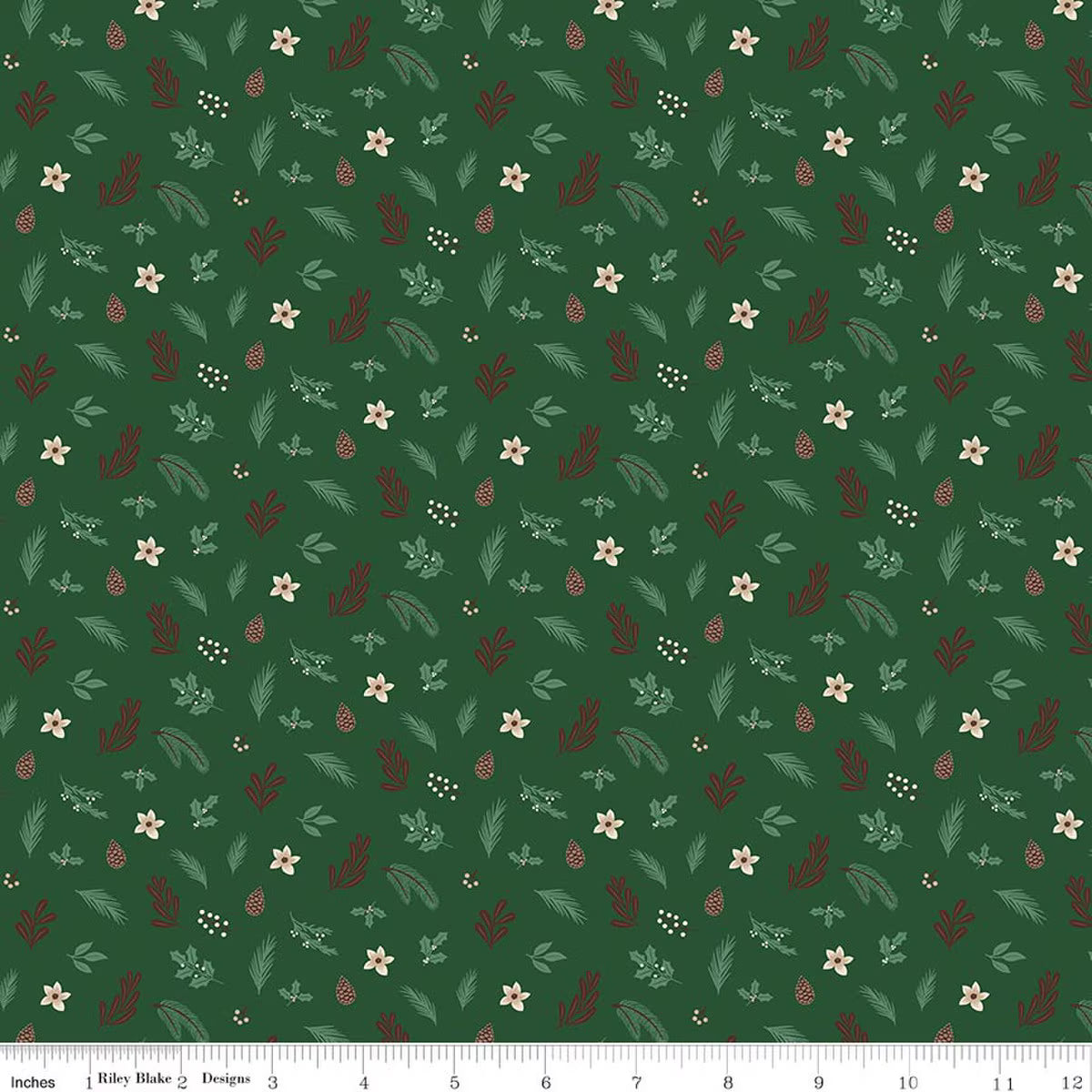 Christmas Time by Dani Mogstad for Riley Blake - 1/2 yard Foliage Forest