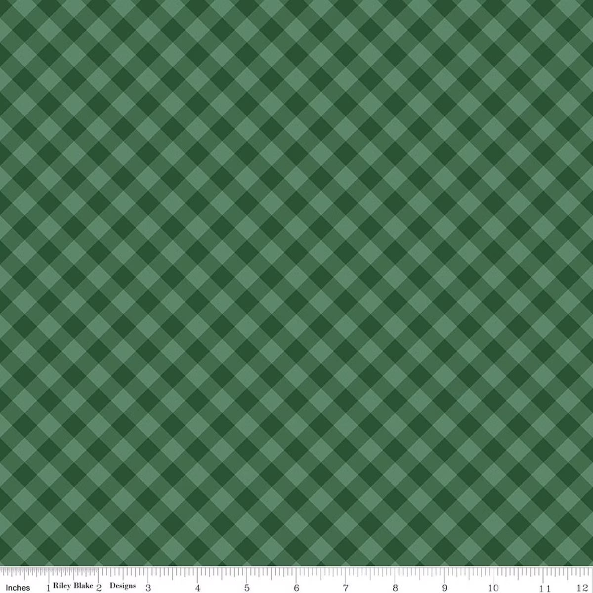 Christmas Time by Dani Mogstad for Riley Blake - 1/2 yard Plaid Forest (Gingham)