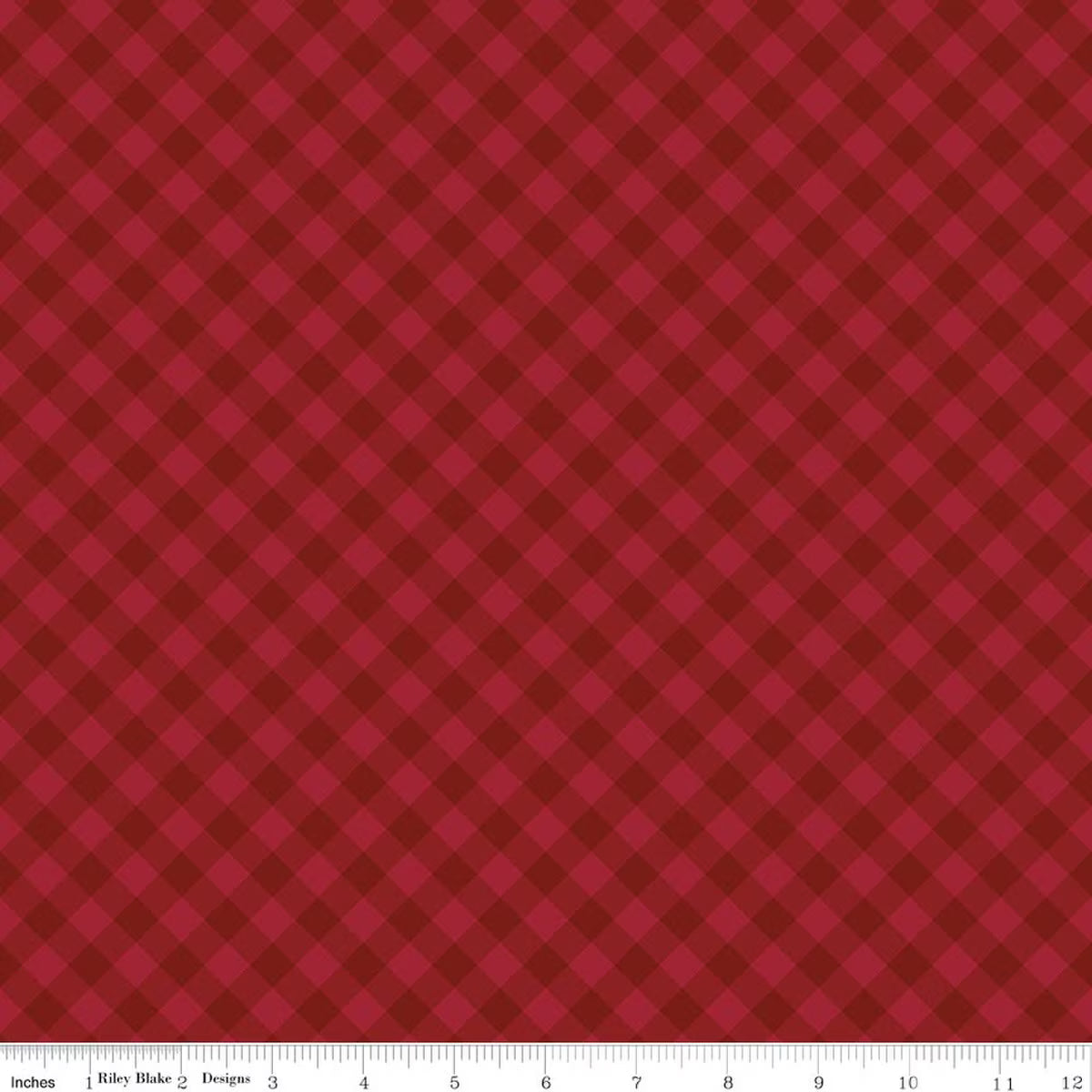 Christmas Time by Dani Mogstad for Riley Blake - 1/2 yard Plaid Red (Gingham)