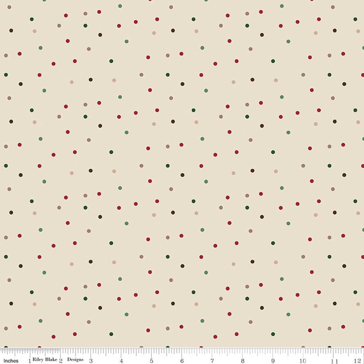 Christmas Time by Dani Mogstad for Riley Blake - 1/2 yard Dots Linen